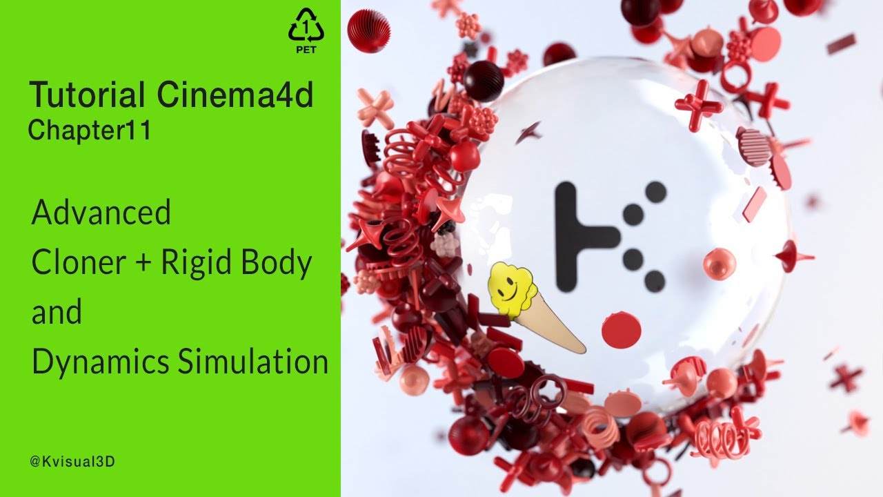 Tutorial Cinema4d   Chapter 11   Cloner with Rigid Body Dynamics Simulation