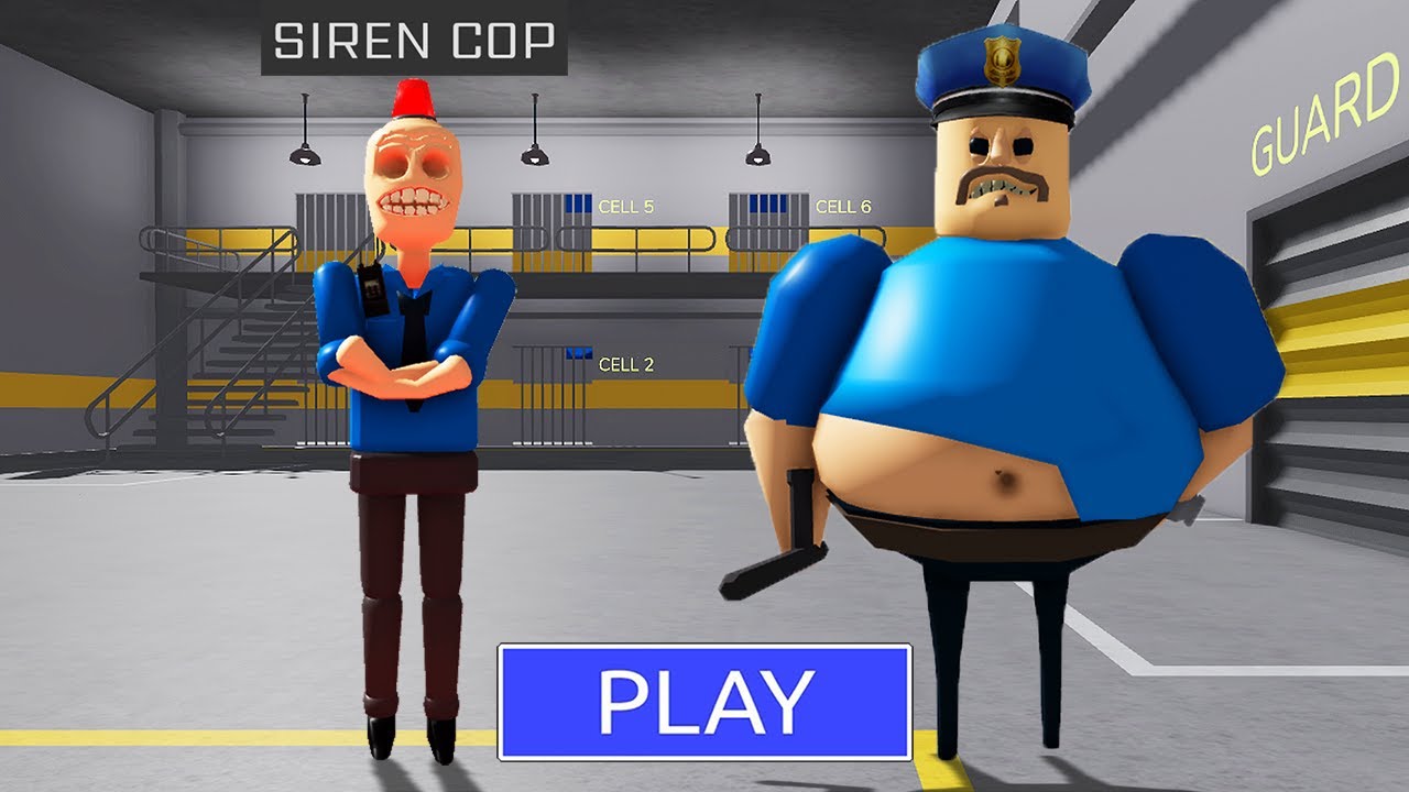 Escaping from a BARRY'S PRISON RUN! And BECAME a SIREN COP New Scary Obby #Roblox