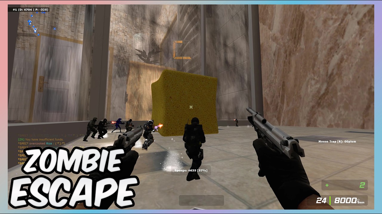 Trapped Inside this Huge Bathroom with a Murderous Sponge on the Loose! - CS:S Zombie Escape