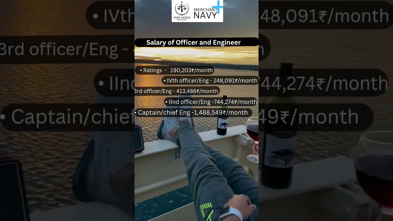 Handsome salary in Merchant Navy ⚓ for OFFICERS & ENGINEERS #shorts