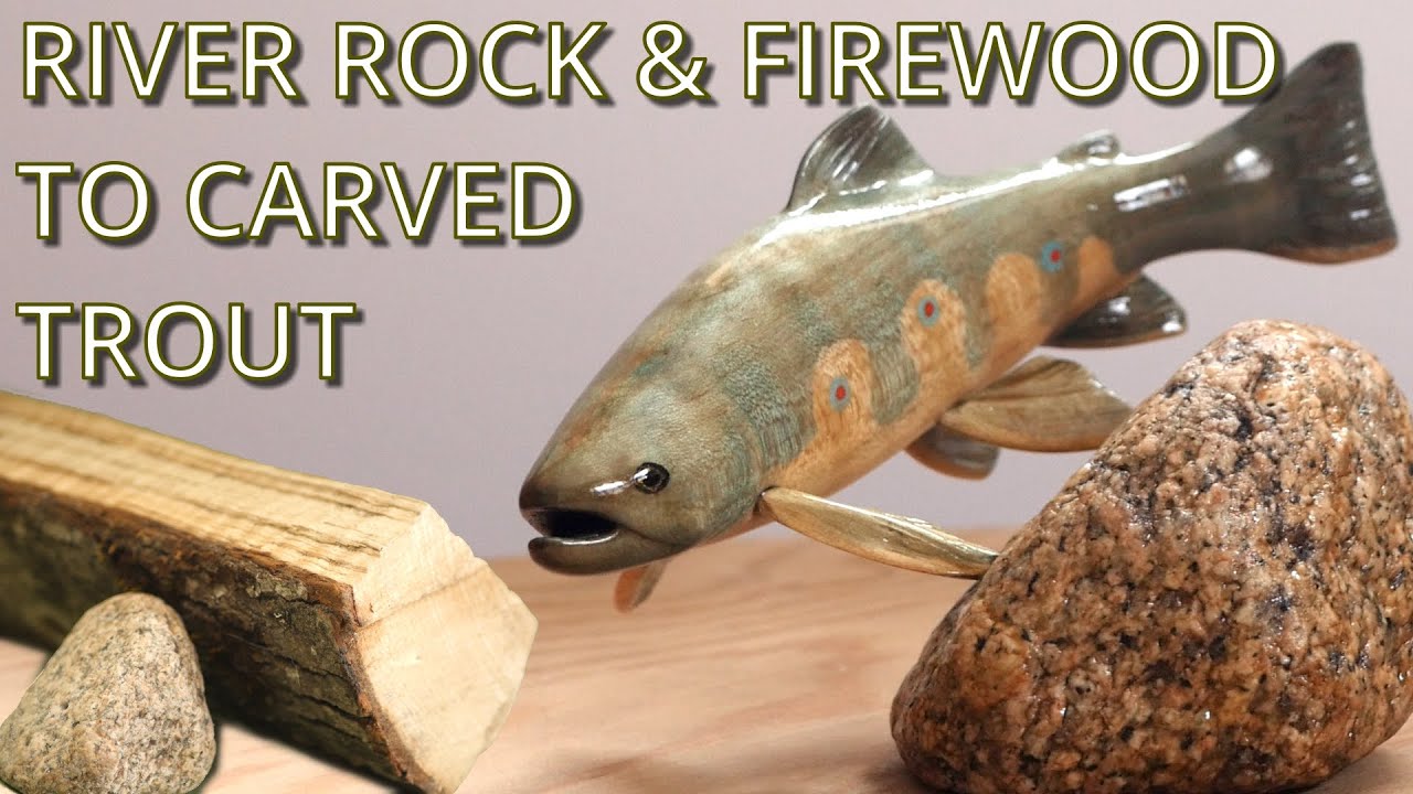 Power Carving A Fish - Firewood Trout