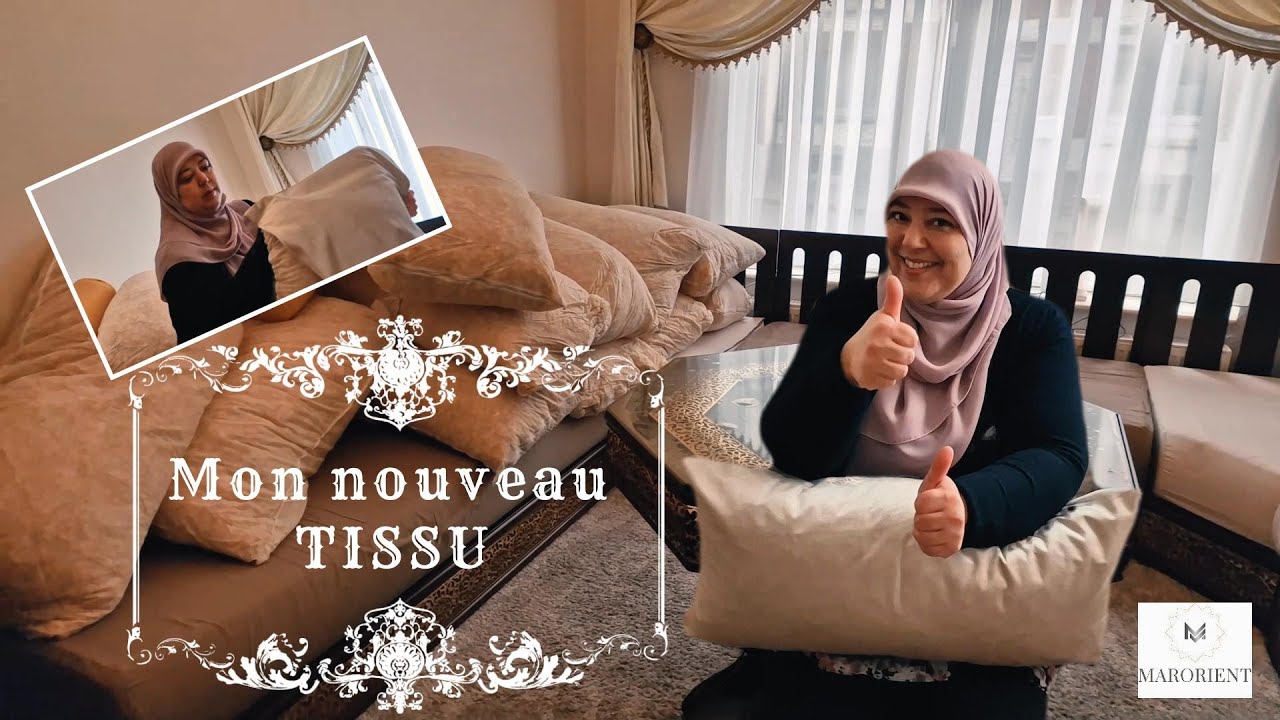 Mon nouveau salon marocain de chez Marorient  avec de MAGNIFIQUES tissus 👌