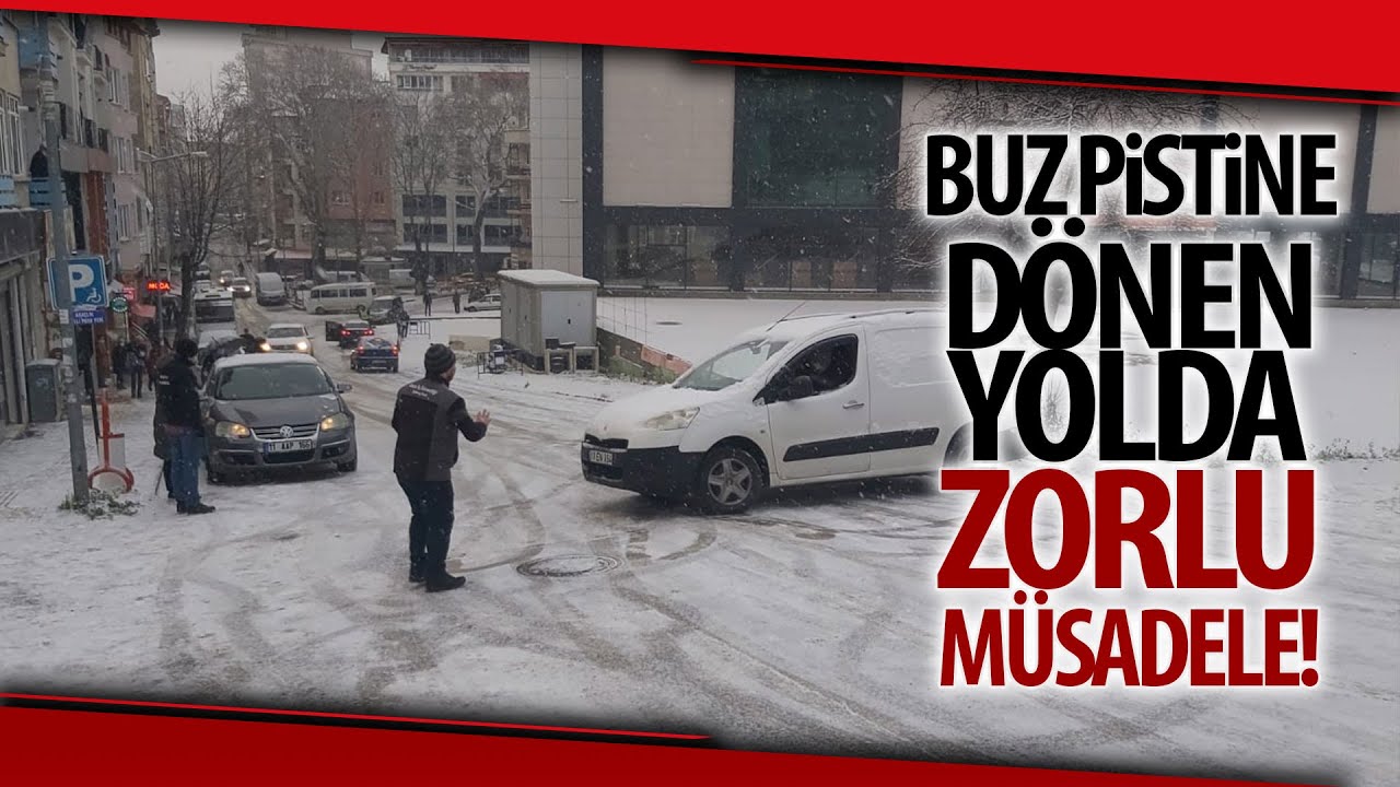Buz Pistine Dönen Yoldaki Kazalar Anbean Kaydedildi