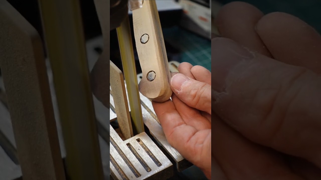 Kitchen Knife Rehandle Restoration SHORT #handmade #restoration #kitchenknife #woodworking