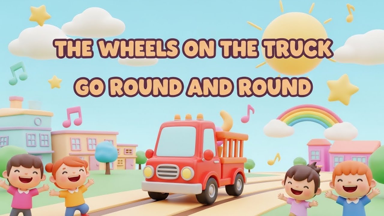 The Wheels on the Truck Go Round and Round 🚚 | Fun Kids Song | Nursery Rhyme for Toddlers 