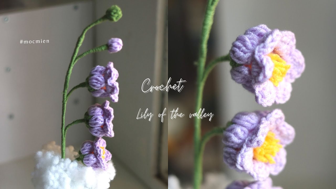 Cách móc hoa linh lan bằng len đơn giản nhất | Móc hoa chuông | Crochet lily of the valley
