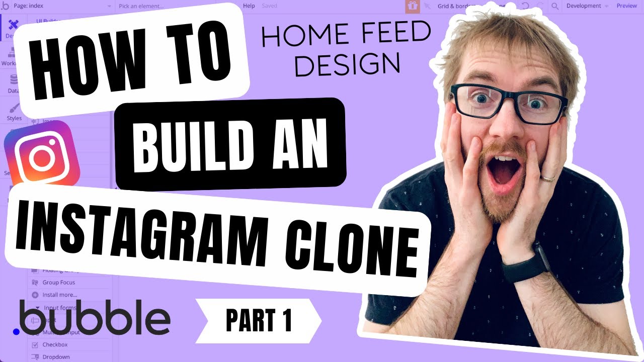 How to build an Instagram CLONE in Bubble - Flexbox - Bubble tutorial (Part 1)