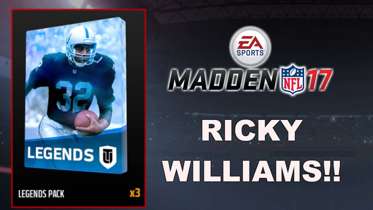 MUT 17 RICKY WILLIAMS!!! LEGEND BUNDLE