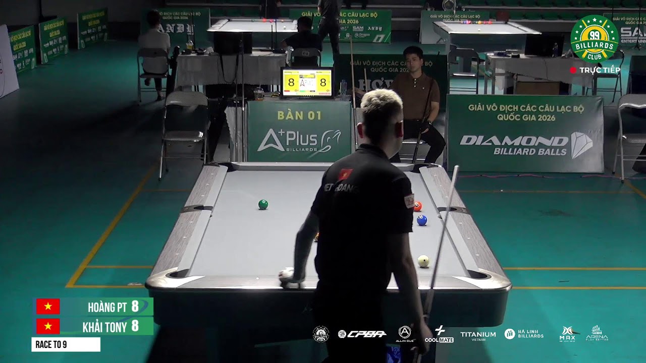 🔴 TRỰC TIẾP 9 BI NAM - LAST 32: HOÀNG PT VS KHẢI TONY🏆GIẢI VÔ ĐỊCH CÁC CÂU LẠC BỘ QUỐC GIA 2026