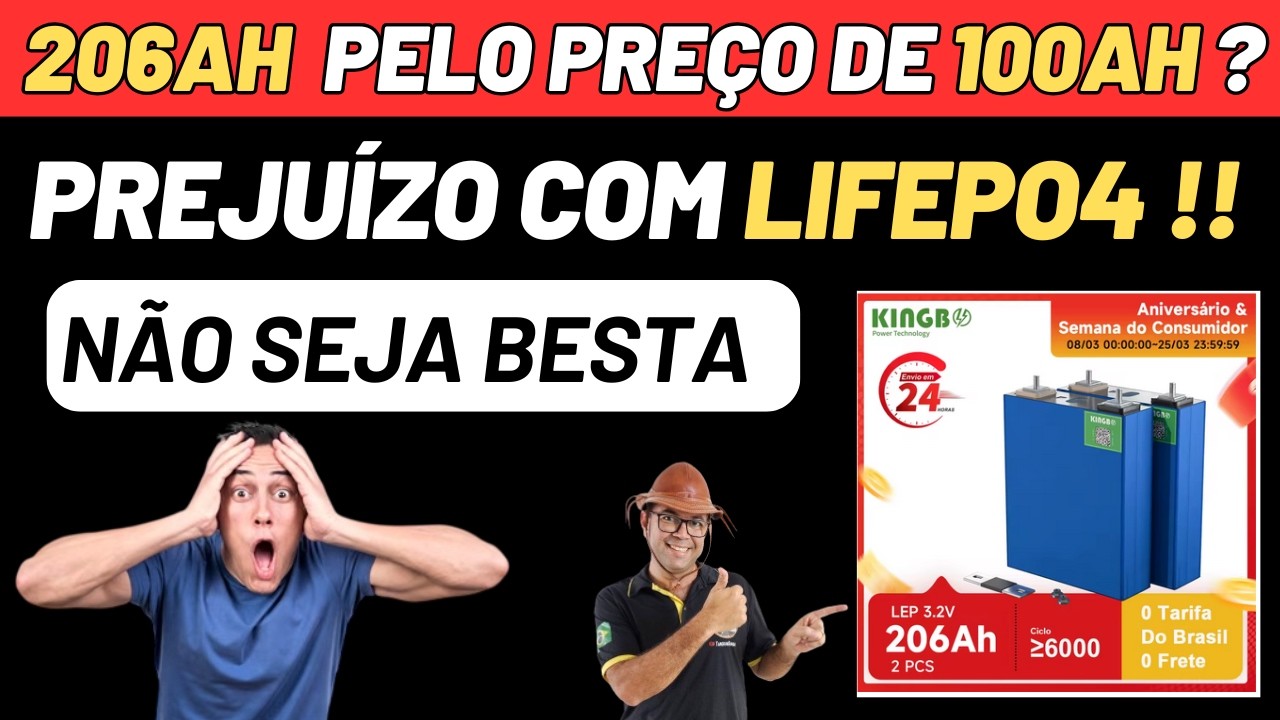 🔋LIFEPO4 206AH DE 17 ANOS ! Como esse pre&ccedil;o? a Kingbo ficou Maluca!