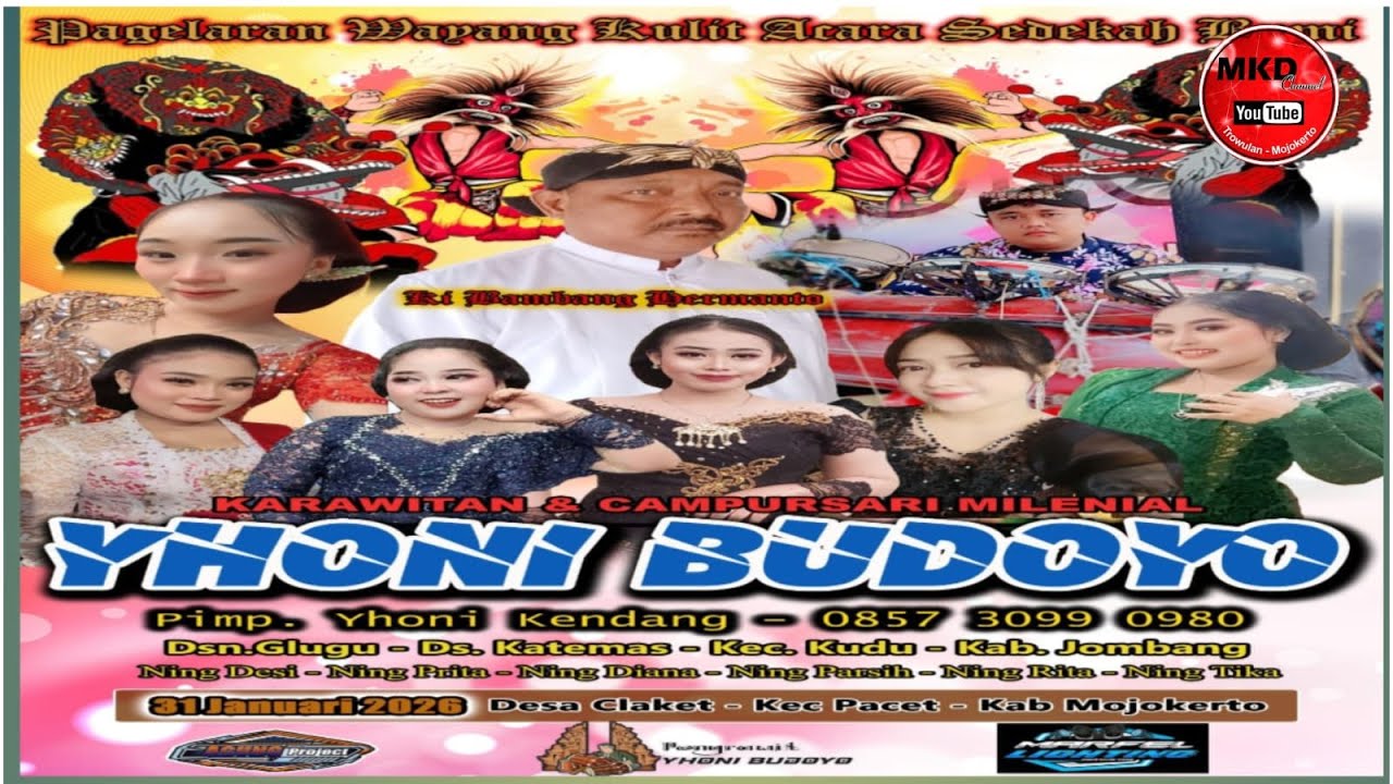 PAGELARAN WAYANG KULIT KARAWITAN YHONI BUDOYO LIVE DS CKAKET PACET ACARA RUWAH DESA