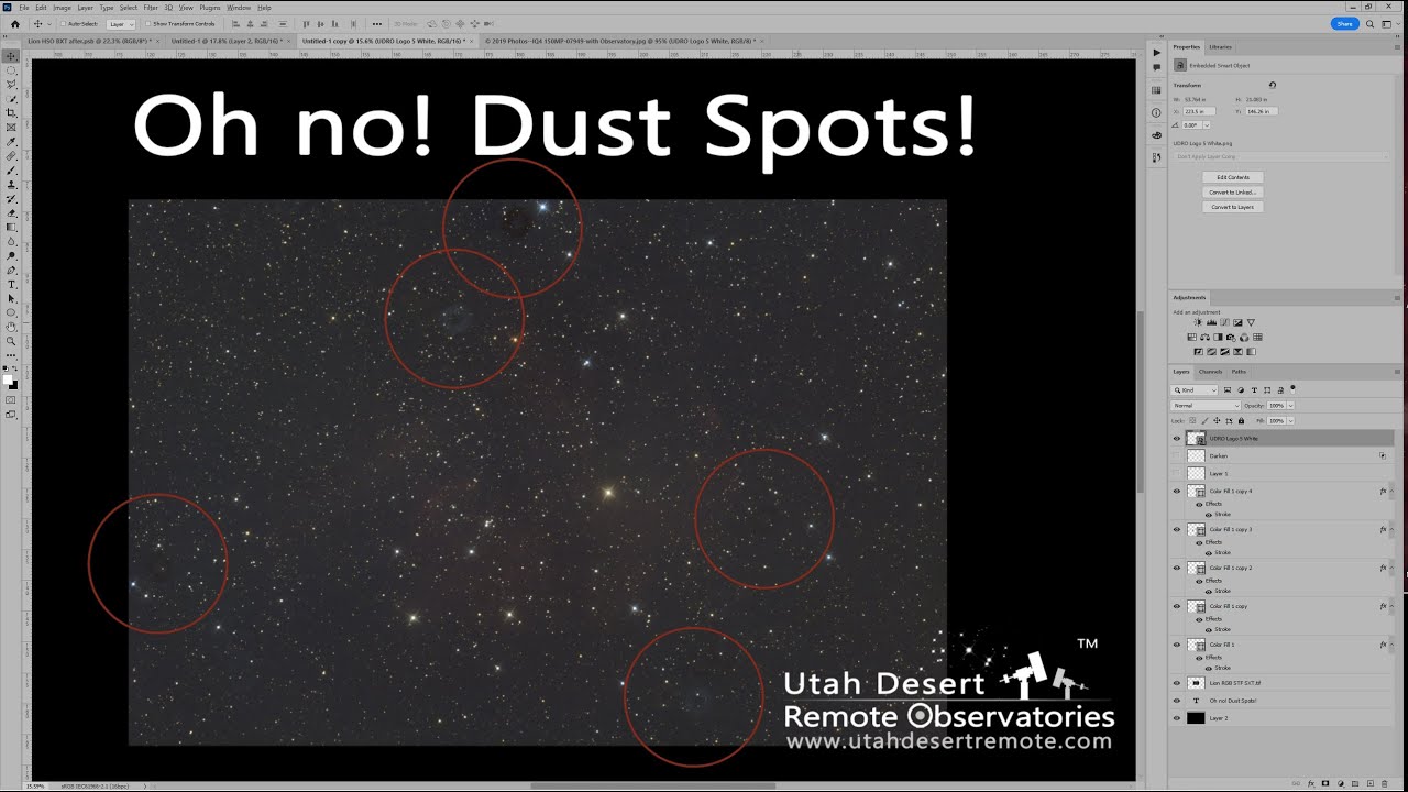 Remove Dust Spots from Astro Images with Photoshop
