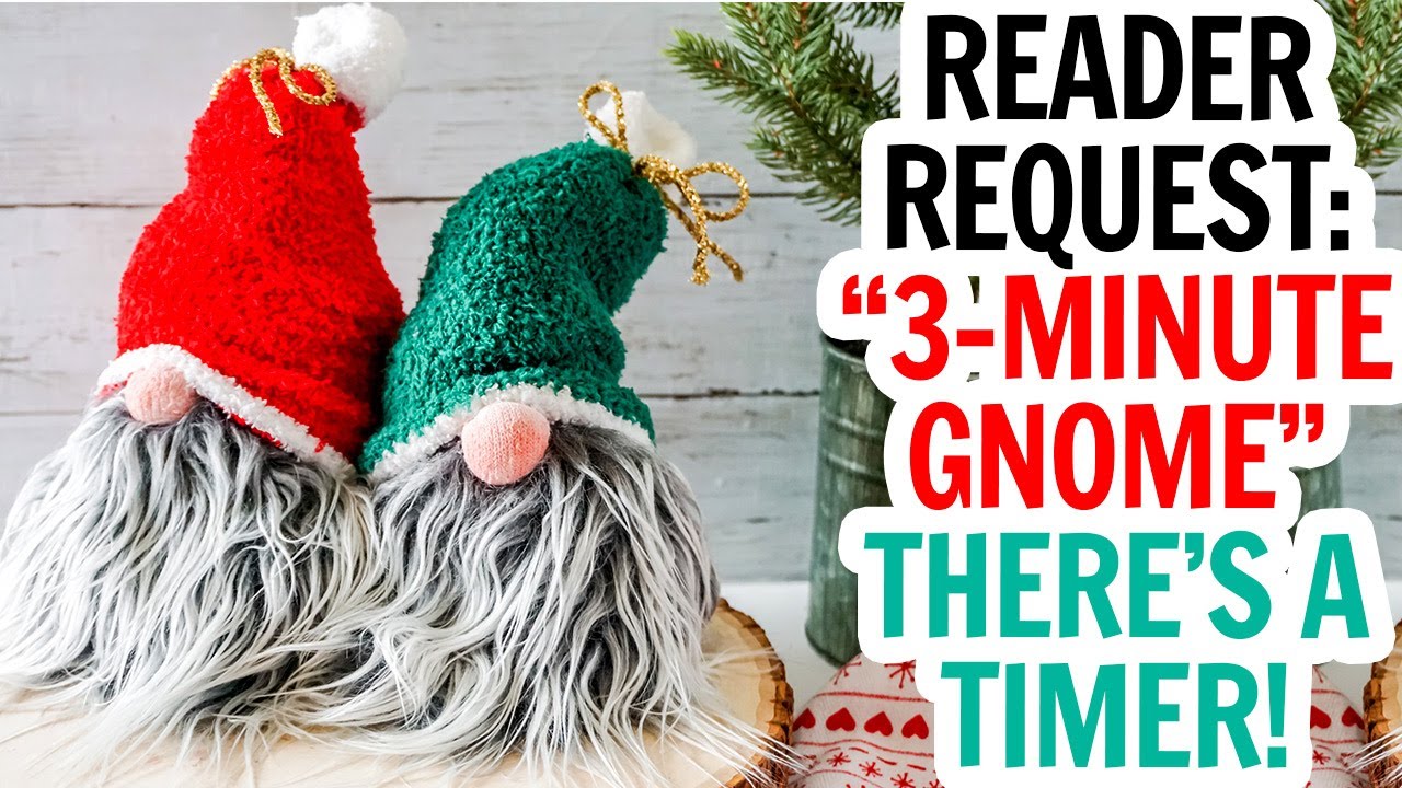 Самые простые гномы из носков &mdash; видеоурок по изготовлению рождественского гнома за 3 минуты / Быс...