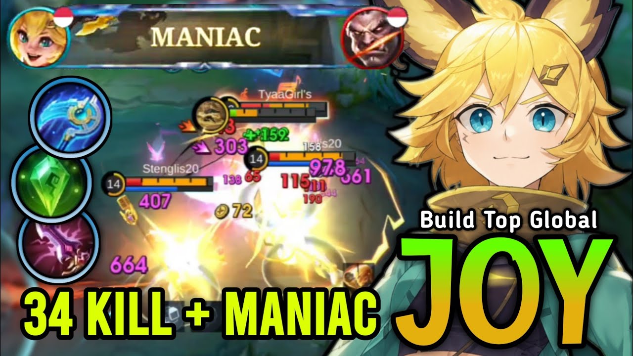 34 KILL + MANIAC!! Joy Best Build 2026! - Build Top Global Joy Gameplay ~ Mobile Legends