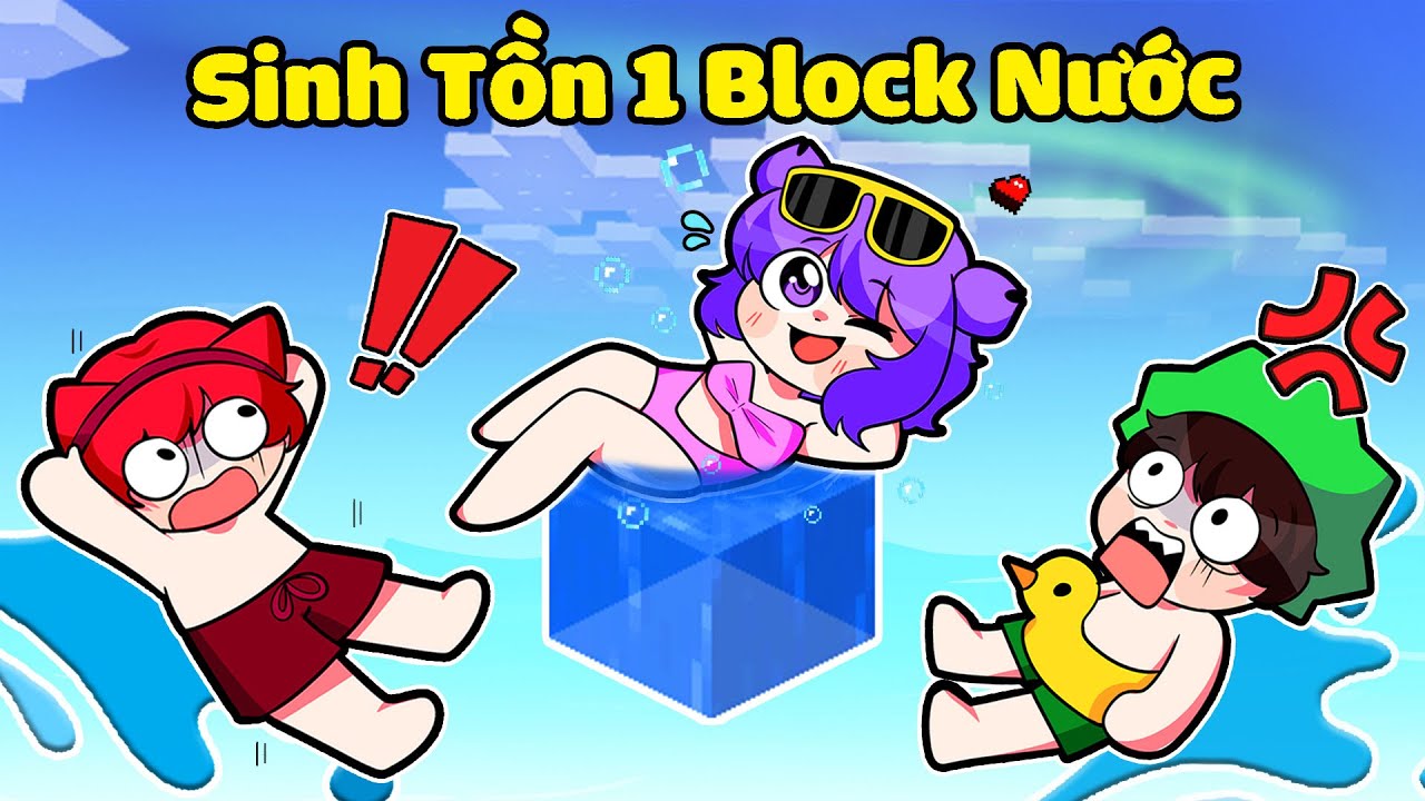 NABEE THỬ THÁCH SINH TỒN TRÊN 1 BLOCK NƯỚC TRONG MINECRAFT*NABEE 1 BLOCK NƯỚC 🤣🌊