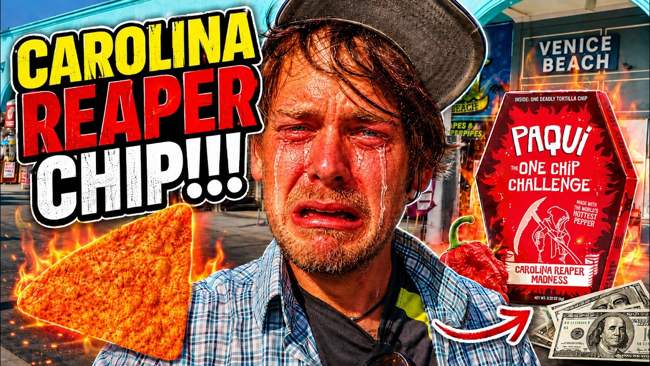 Paying People To Eat Worlds Hottest Chip | #OneChipChallenge Venice Beach