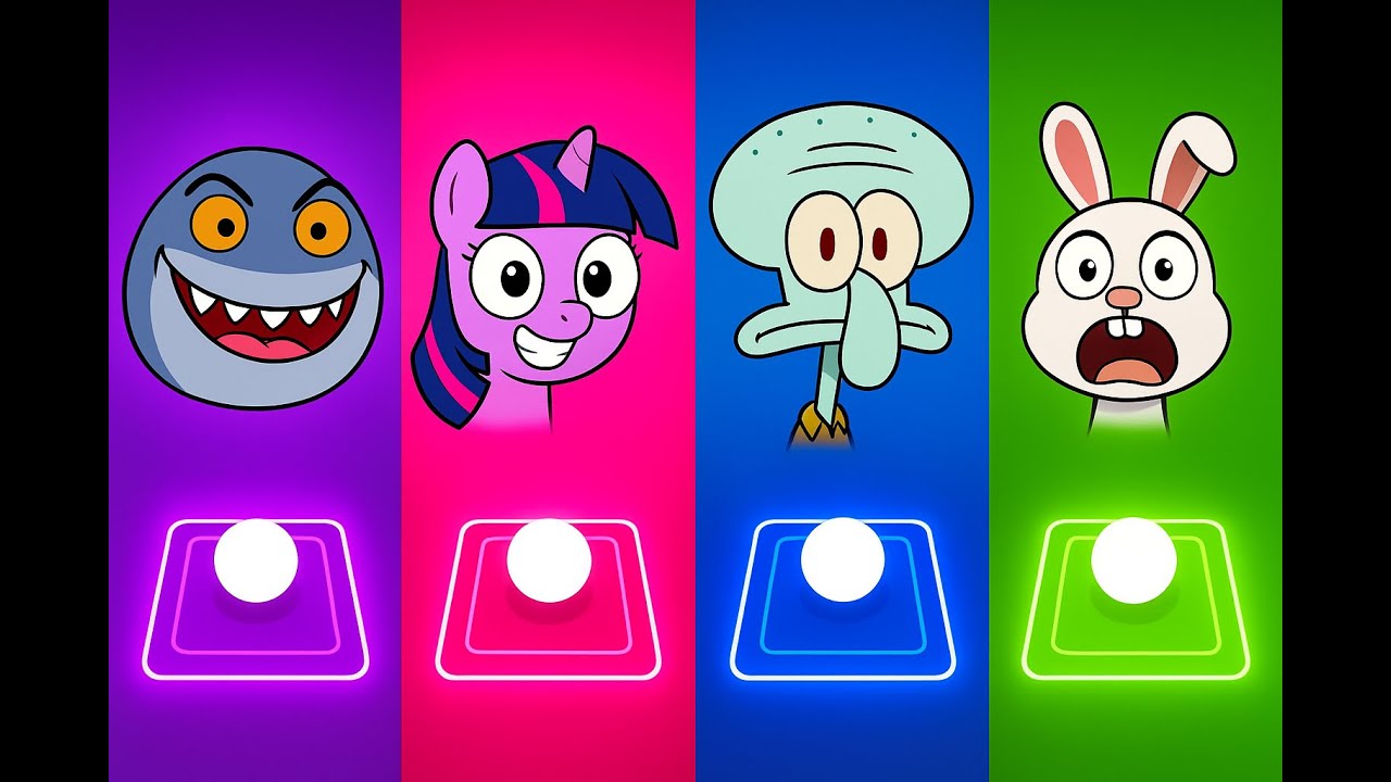 Tiles Hop EDM Rush-Sprunki Sharko🆚Sprunki Twilight Sparkle🆚Sprunki Squidward Tentacles🆚Sprunki Booba