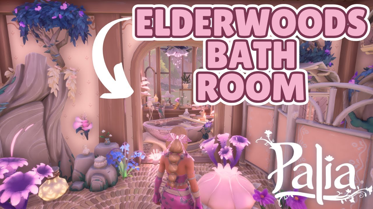 Soft Elderwood Bathroom Design in Palia 🌸