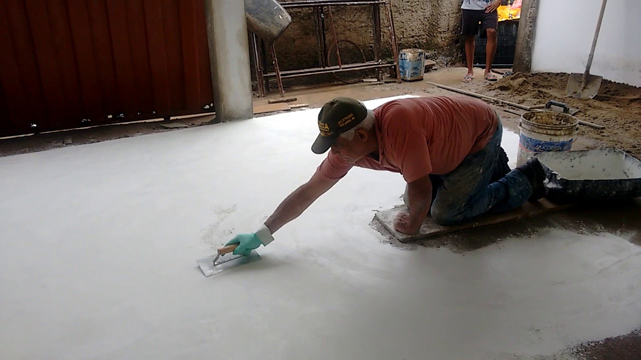 Piso de cimento queimado branco