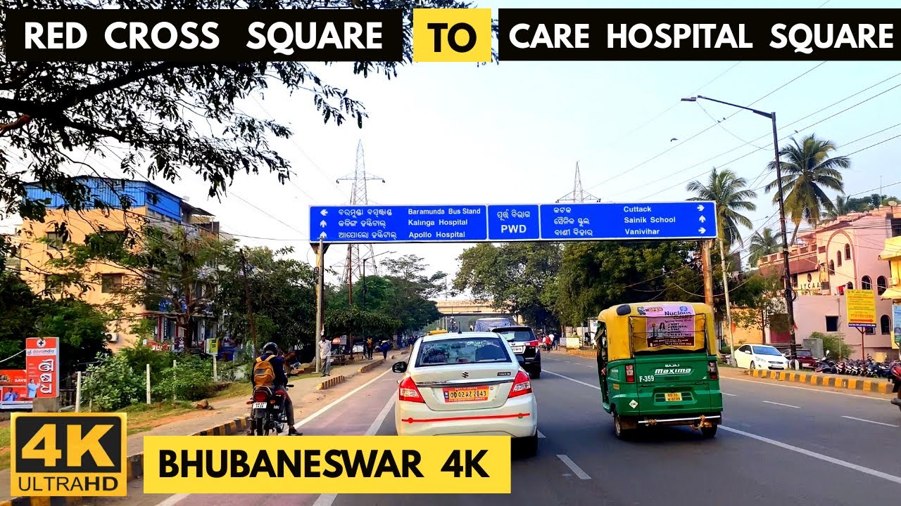 Bhubaneswar : [4K] Drive | Red Cross Square to Care Hospital Square | via Sainik School