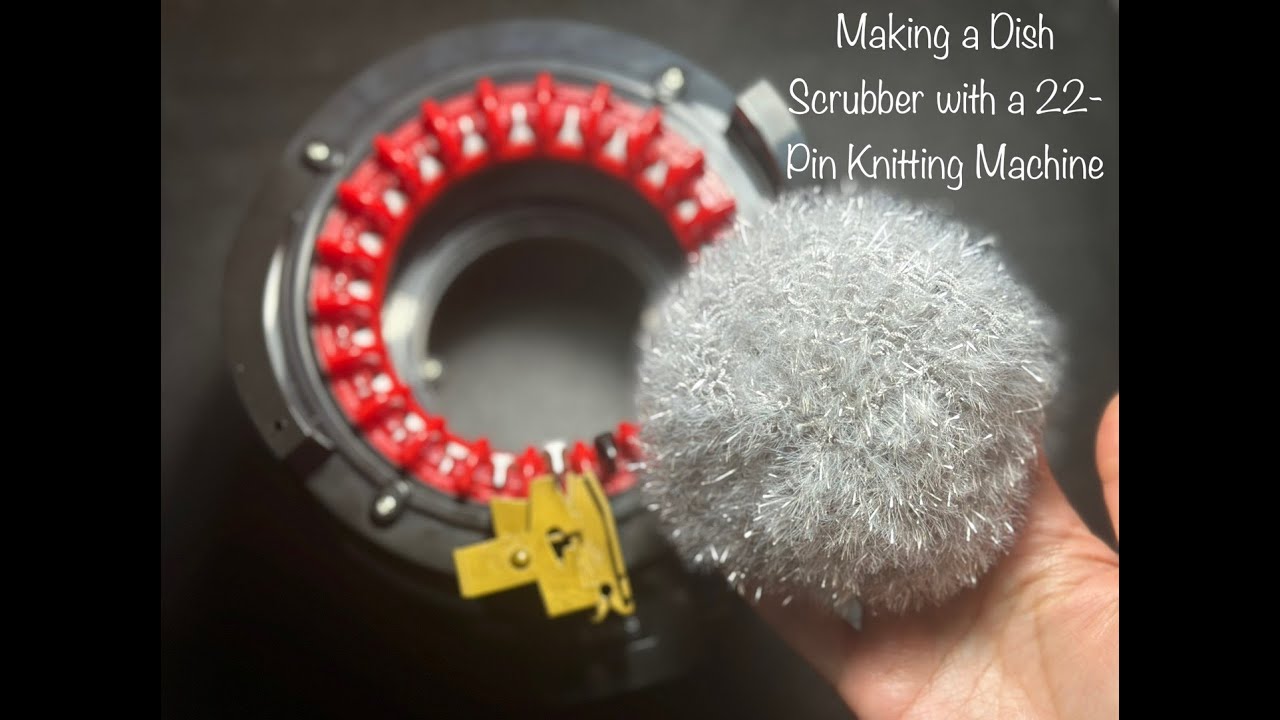 [Knitting Machine for Beginners] Simple Dish Scrubber - Addi 22 Pin #Scrubbie #Scrubby #수세미 #니팅머신