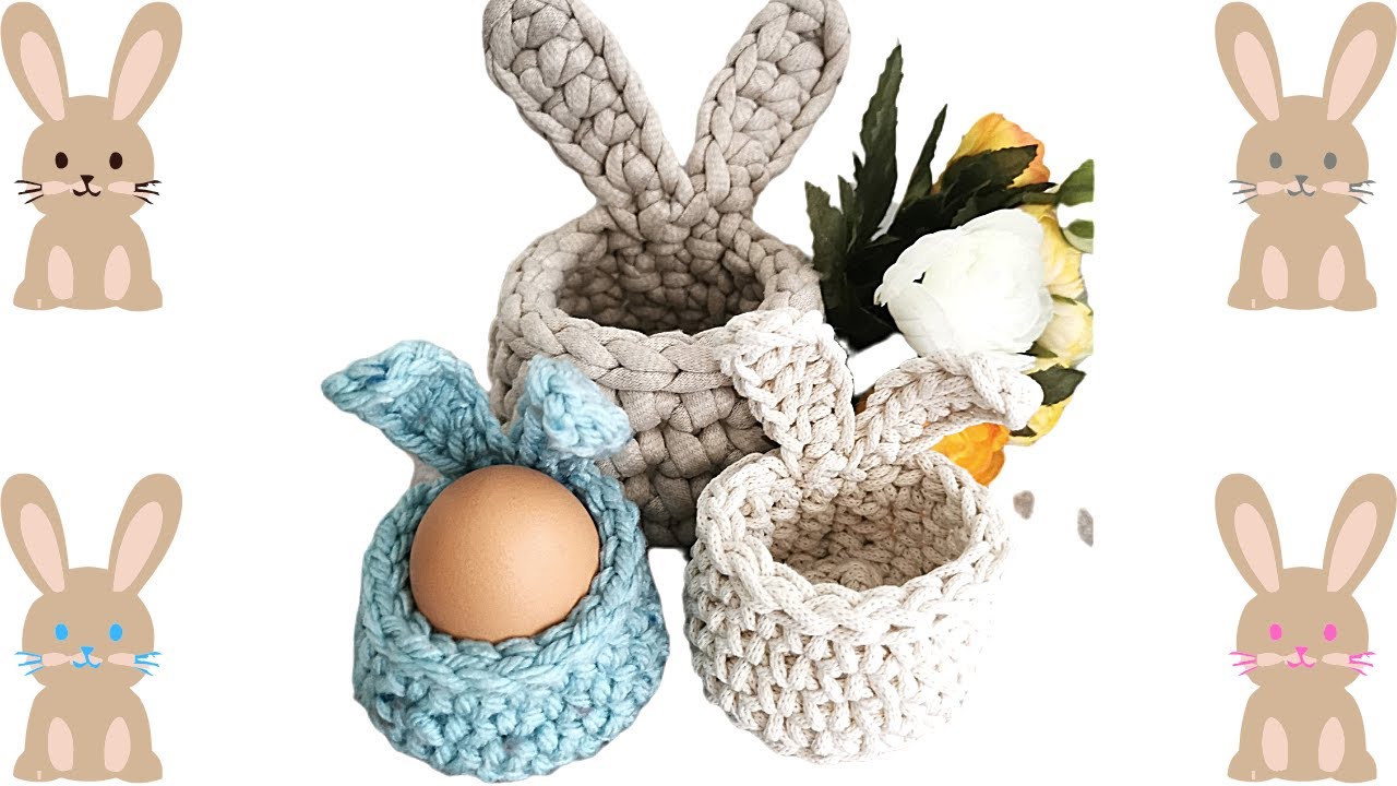 Crochet panier facile  Débutants        PANIER LAPIN         crochet easter basket bunny