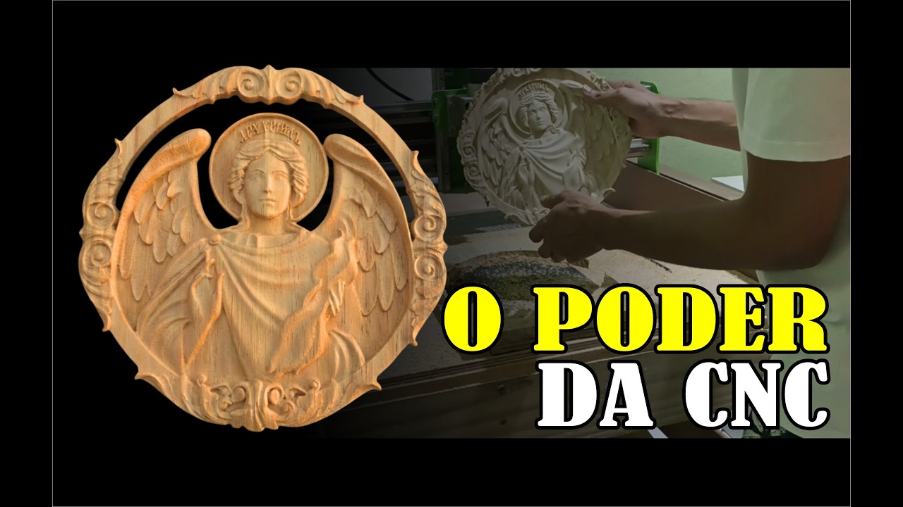 Entalhe 3D do Arcanjo Miguel na CNC Router