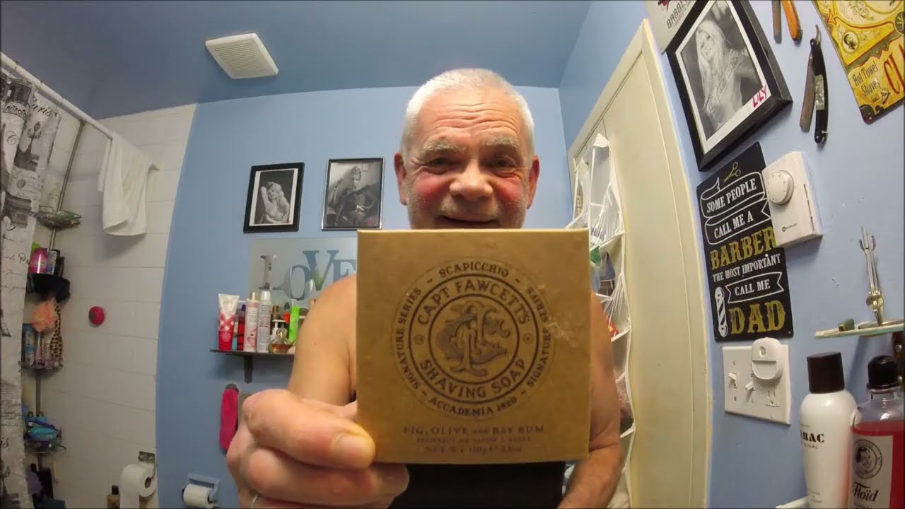 Shaving with CAPT FAWCETT'S Shaving Soap, Perfect Shave using affordable quality products.