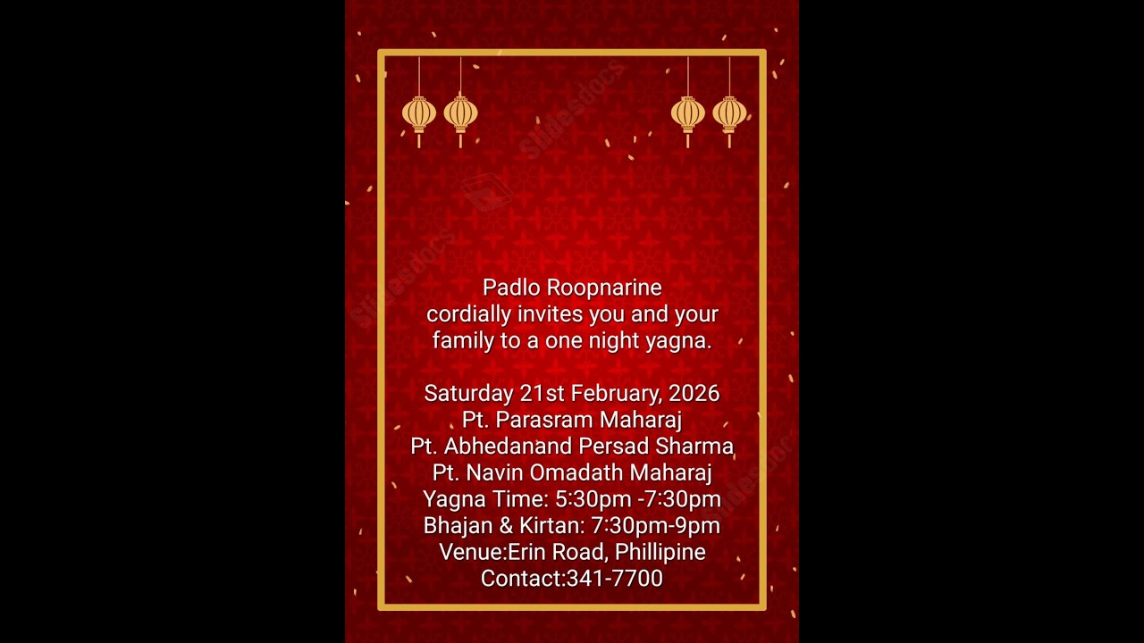 One Night Yagna - Padlo Roopnarine (21st February, 2026)