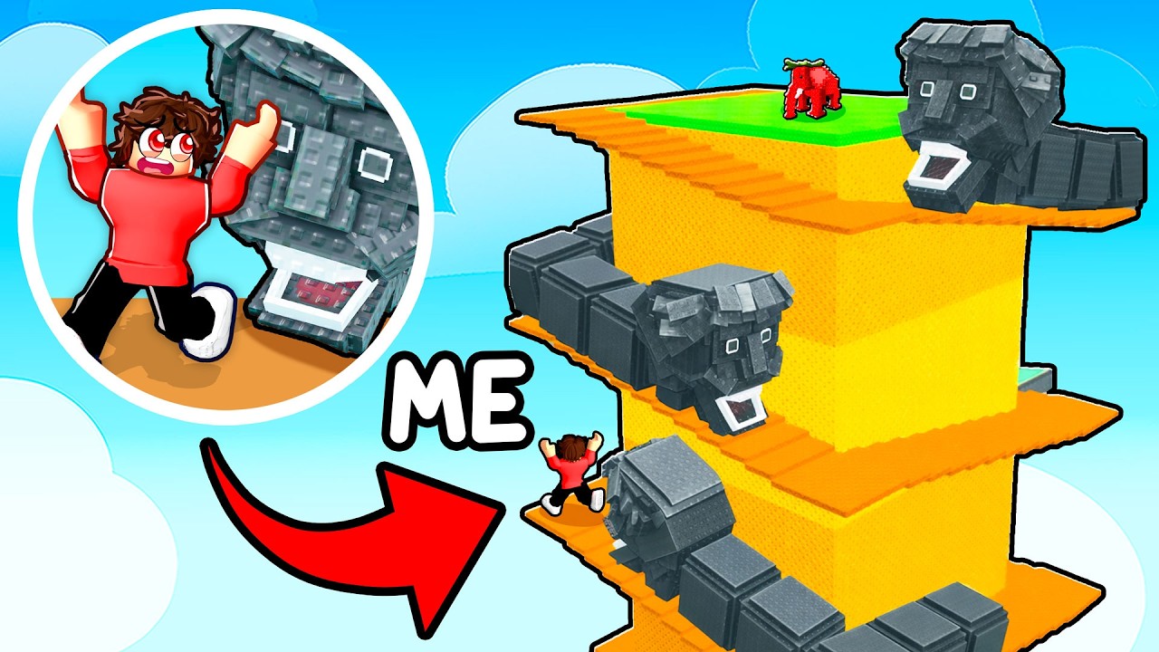 Climbing WORM TOWER to Save BRAINROTS in Roblox...
