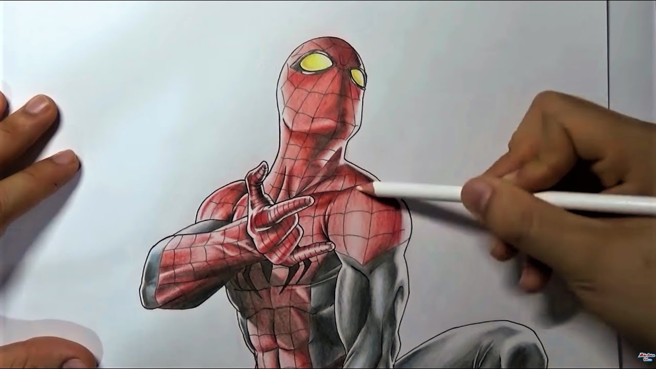 RETO MAPITA Materiales Baratos #2. Como dibujar a SPIDERMAN. Cheap Art Supply CHALLENGE #2