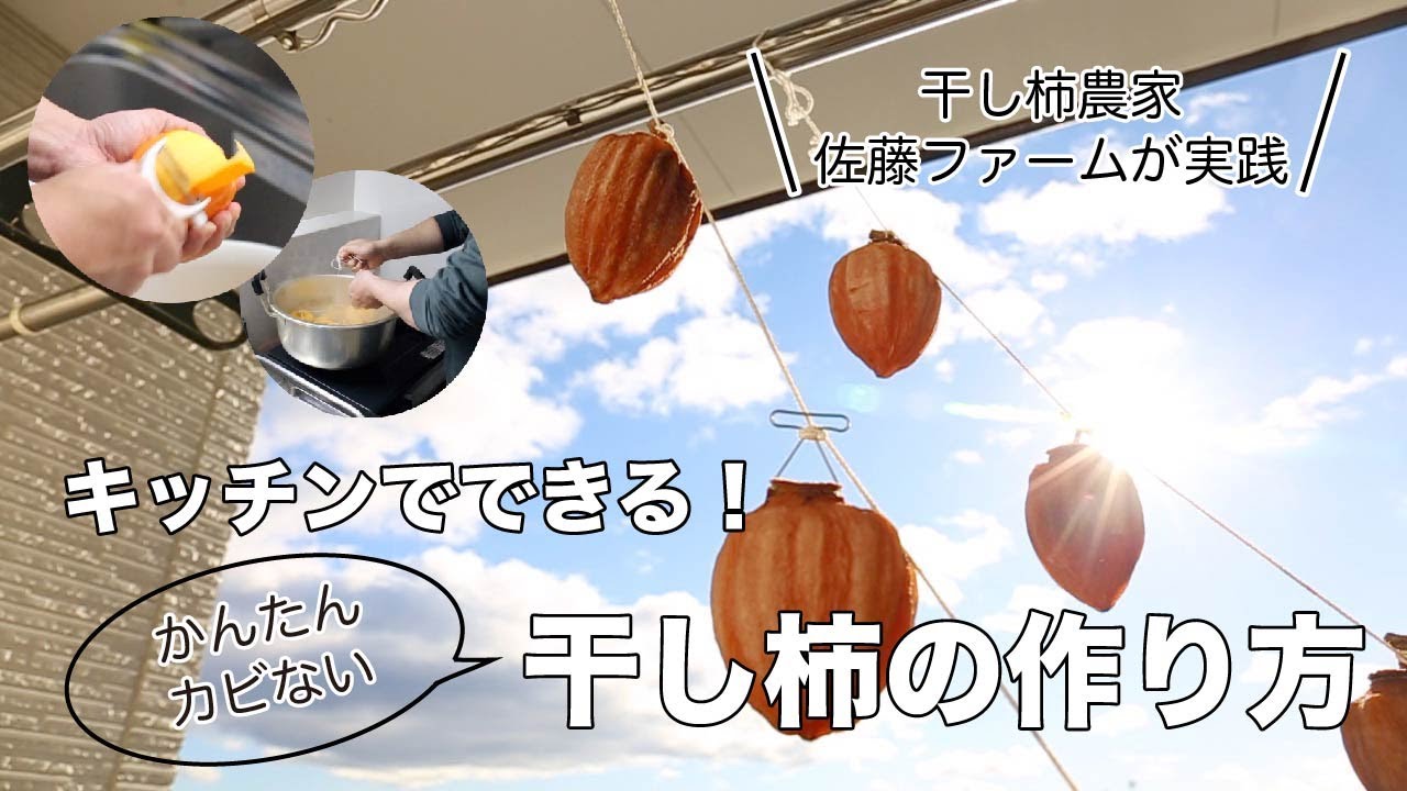 干し柿の作り方【佐藤ファーム】｜キッチンで｜カビにくい干し柿｜干し柿農家｜
