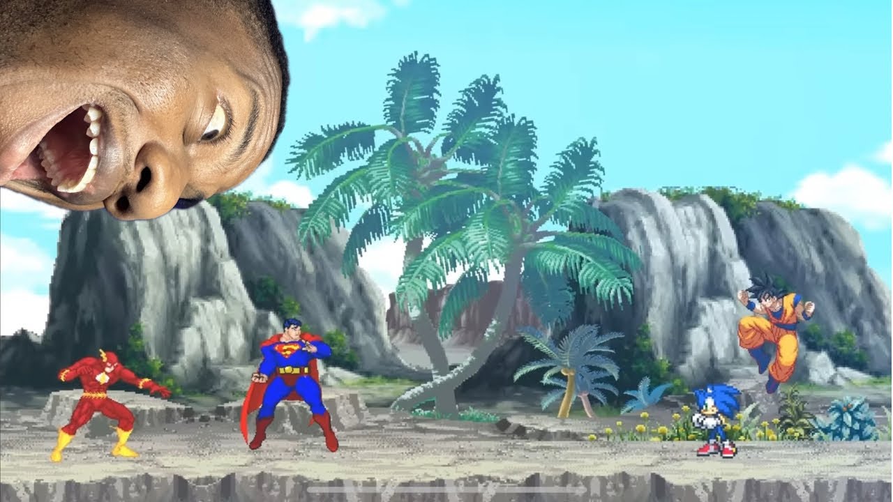 AyoStiff reacts to Goku & Archie Sonic VS Superman & Flash Sprite Animation
