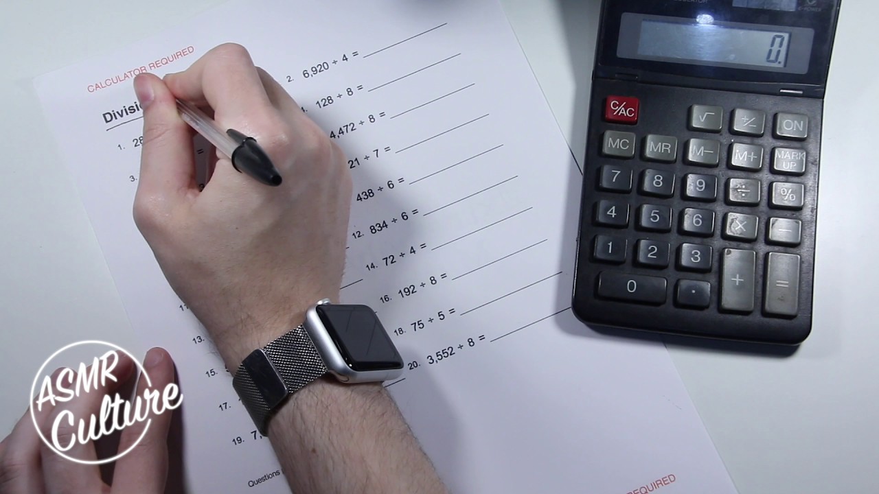 ASMR Calculator and Writing / Mathematics | Binaural Stereo ASMR