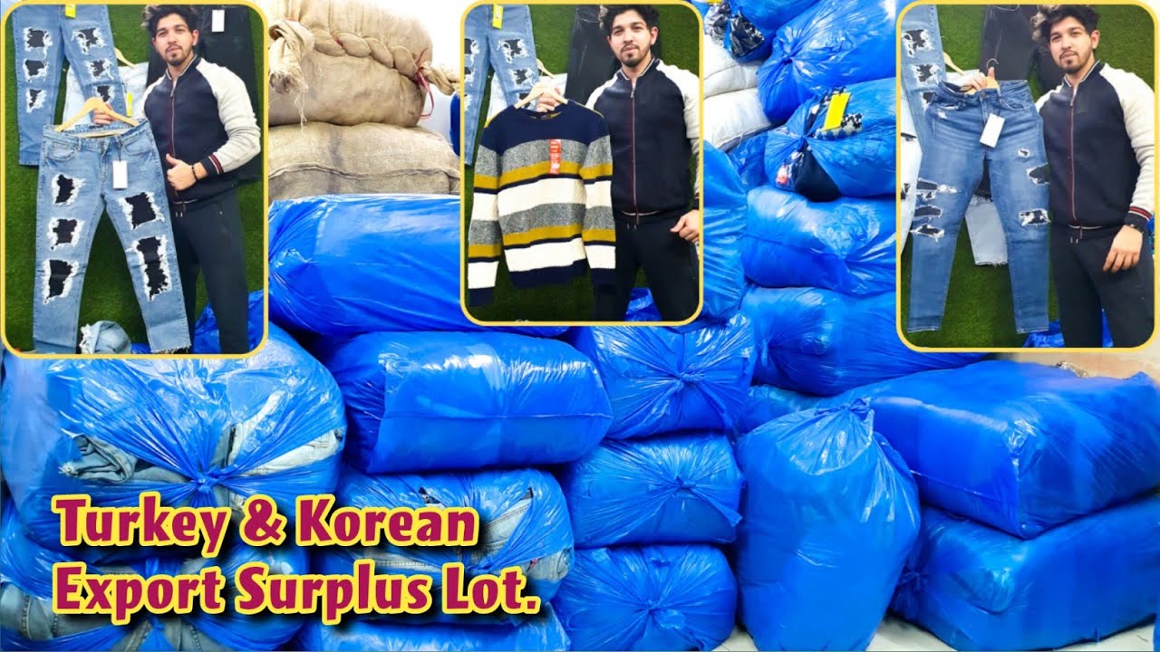 Turkey and Korea Export Surplus Jeans in Lot Wholesale Market Mumbai Jogeshwari