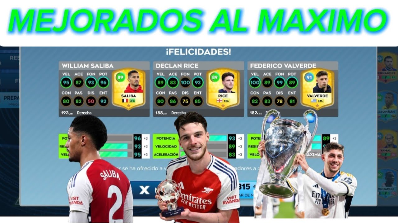 😱MEJORE AL MAXIMO A DECLAN RICE, WILLIAM SALIBA🇫🇷,FEDERICO VALVERDE🇺🇾 EN(DREAM LEAGUE SOCCER)