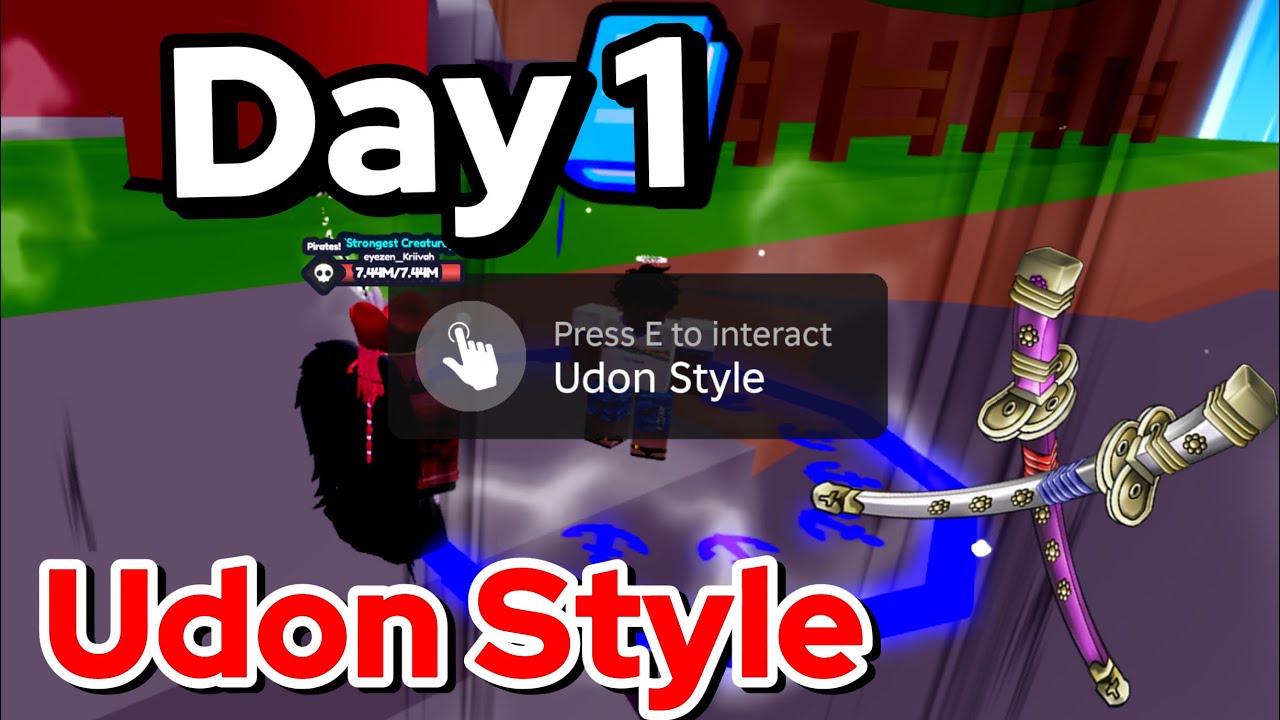 Day 1: Trying To Unlock Udon Style 2ss In One Fruit Simulator 
