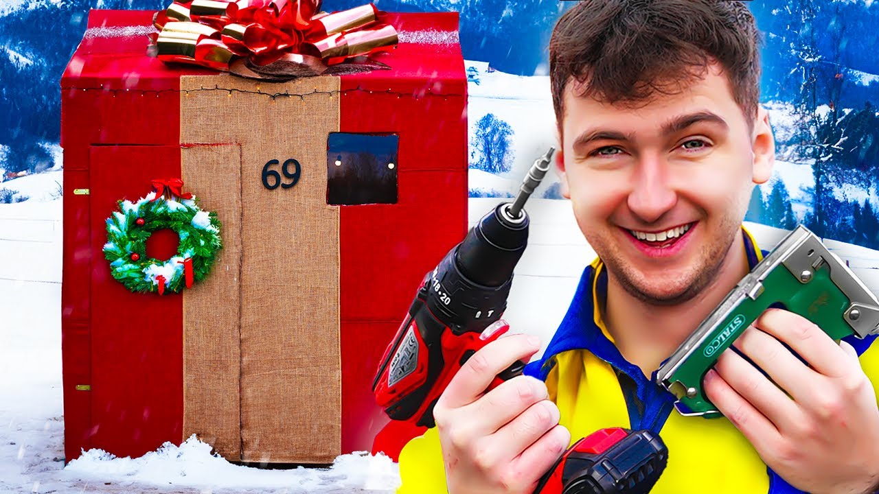 🎅ZBUDOWAŁEM *WIELKI PREZENT* W KTÓRYM SPĘDZĘ 24 GODZINY!😍