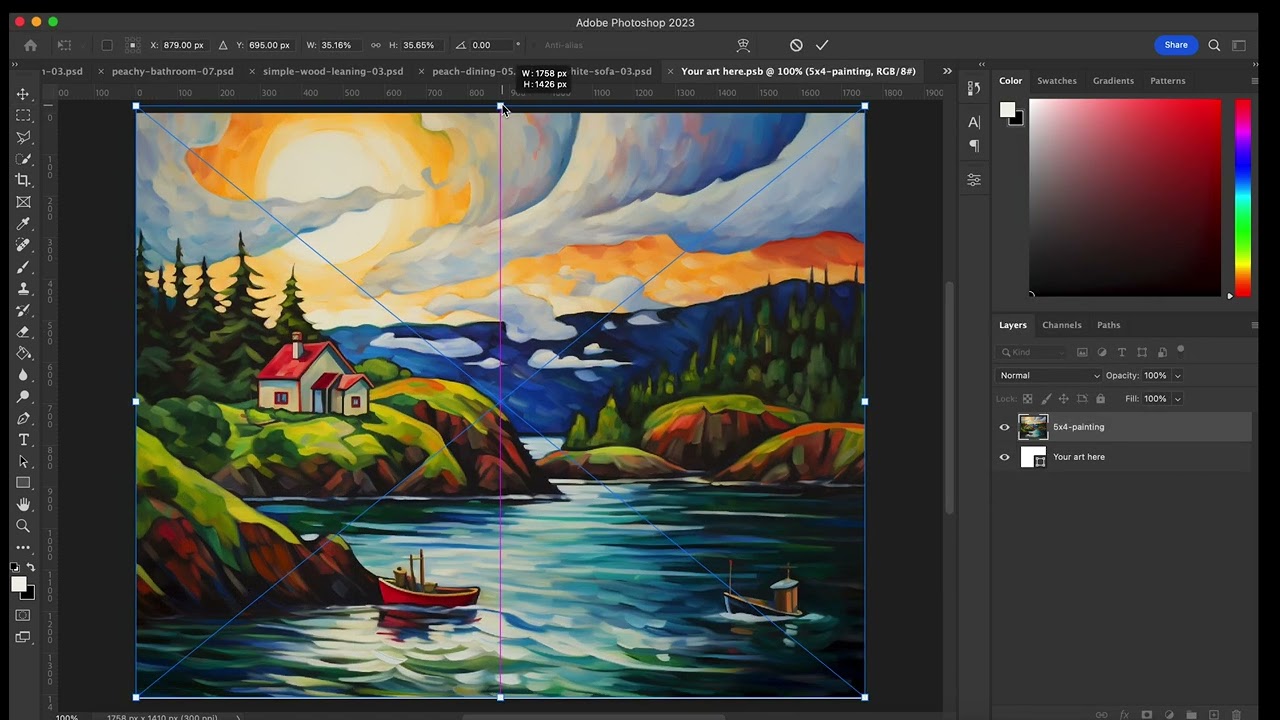 Horizontal Wood Frame Mockup