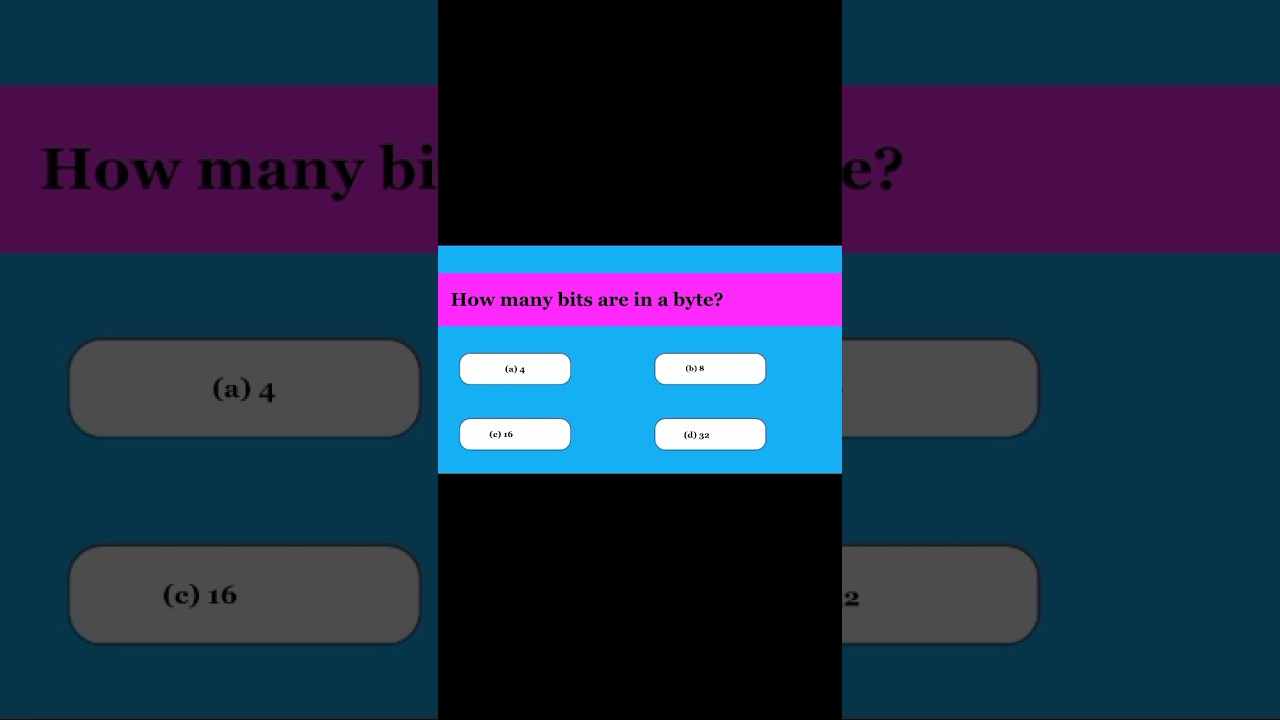 How many bits are in a byte?#computermcqs#csmcqs#computernts#computersciencemcqs#computerquiz#csquiz