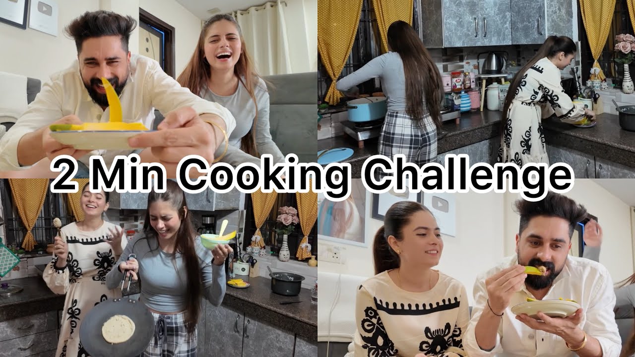 2 MIN COOKING CHALLENGE ME VS SHILPA 😋