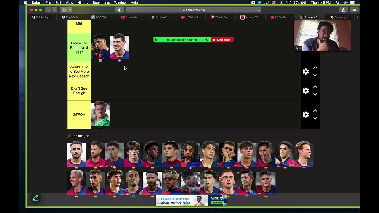 Barcelona 24/25 Player Tier Ranking!!!