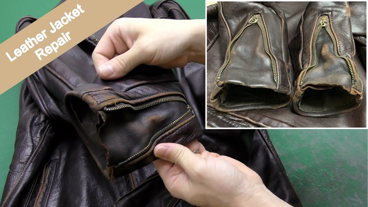 【革ジャン再生】ヤフオク6000円のショット。袖口ボロボロ。ファスナー全破損。裏地の破れあり。＜前編＞ Fix a tattered leather jacket
