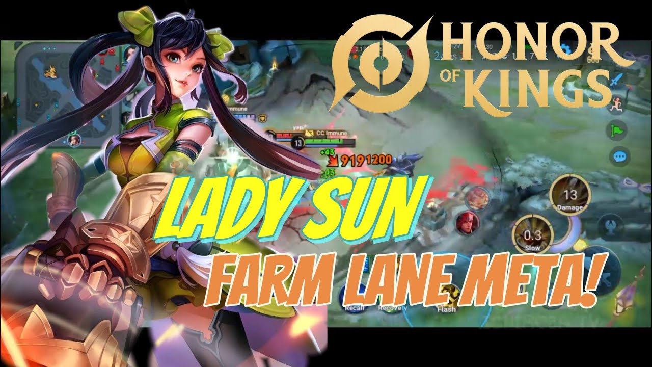 FARM LANE META! | LADY SUN GAMEPLAY | HONOR OF KINGS | BEST BUILD. HOK.