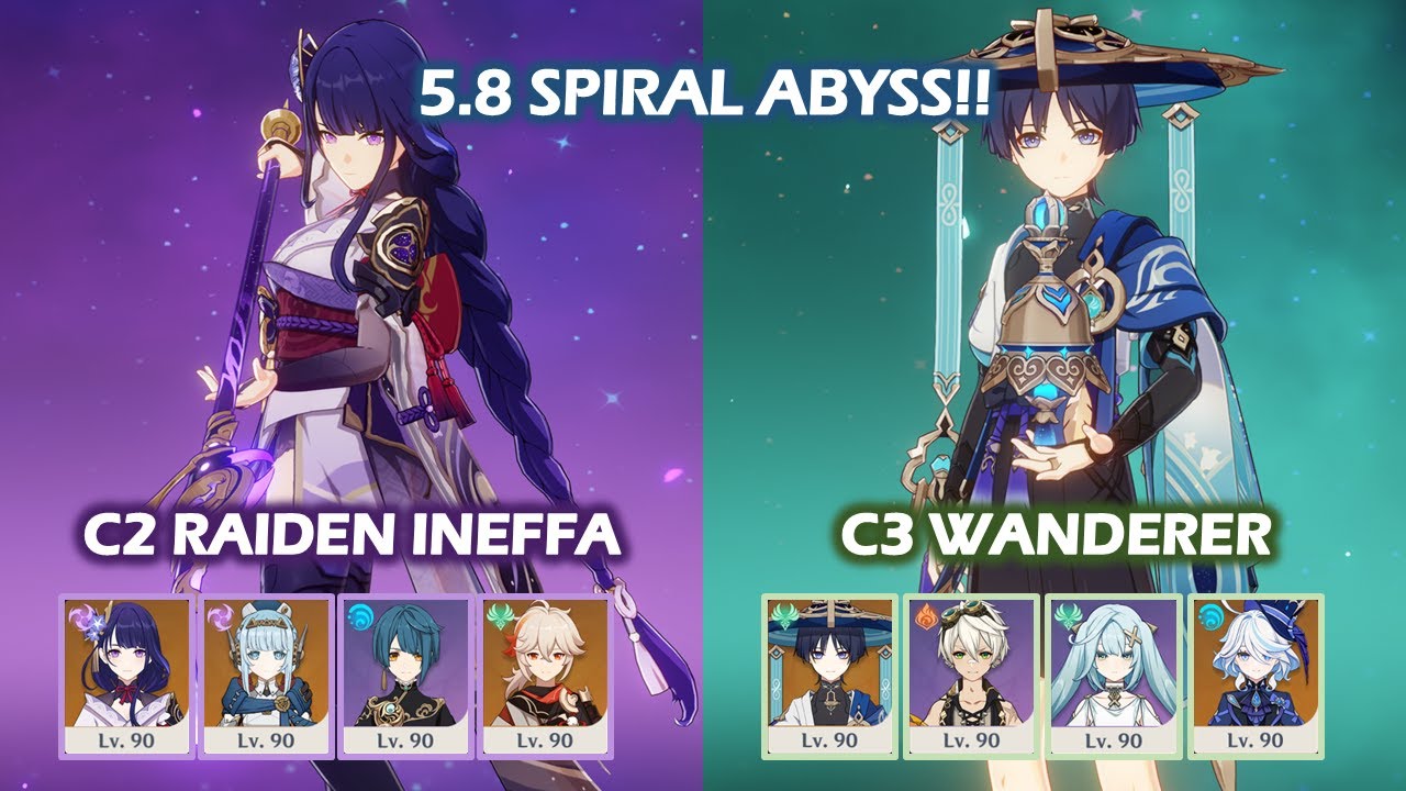 Raiden Ineffa & Wanderer Hypercarry | 5.8 Spiral Abyss | Genshin Impact