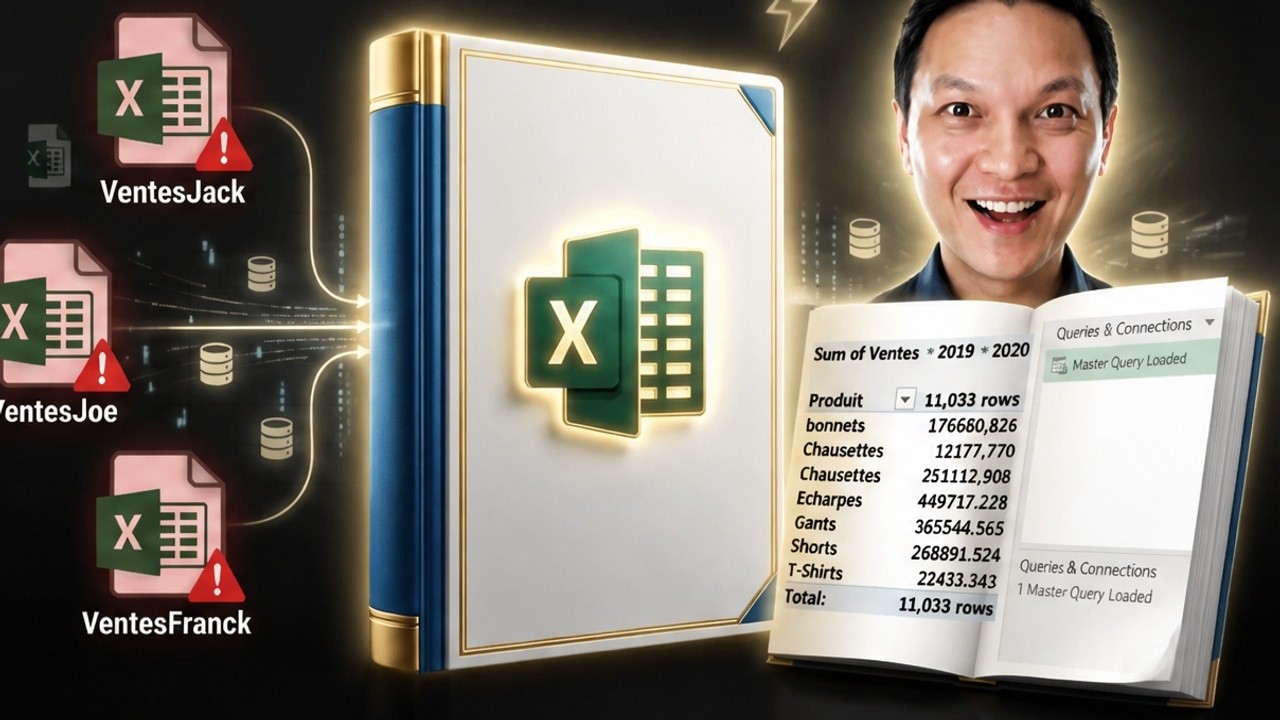 Consolider facilement 3 fichiers excel et plus avec Power Query