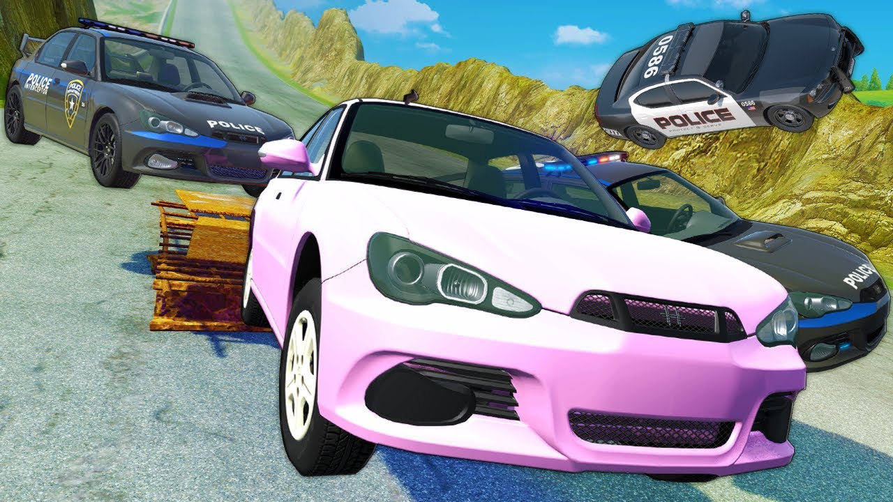 Cops VS Robbers Downhill Police Chase is INSANE in BeamNG Drive!