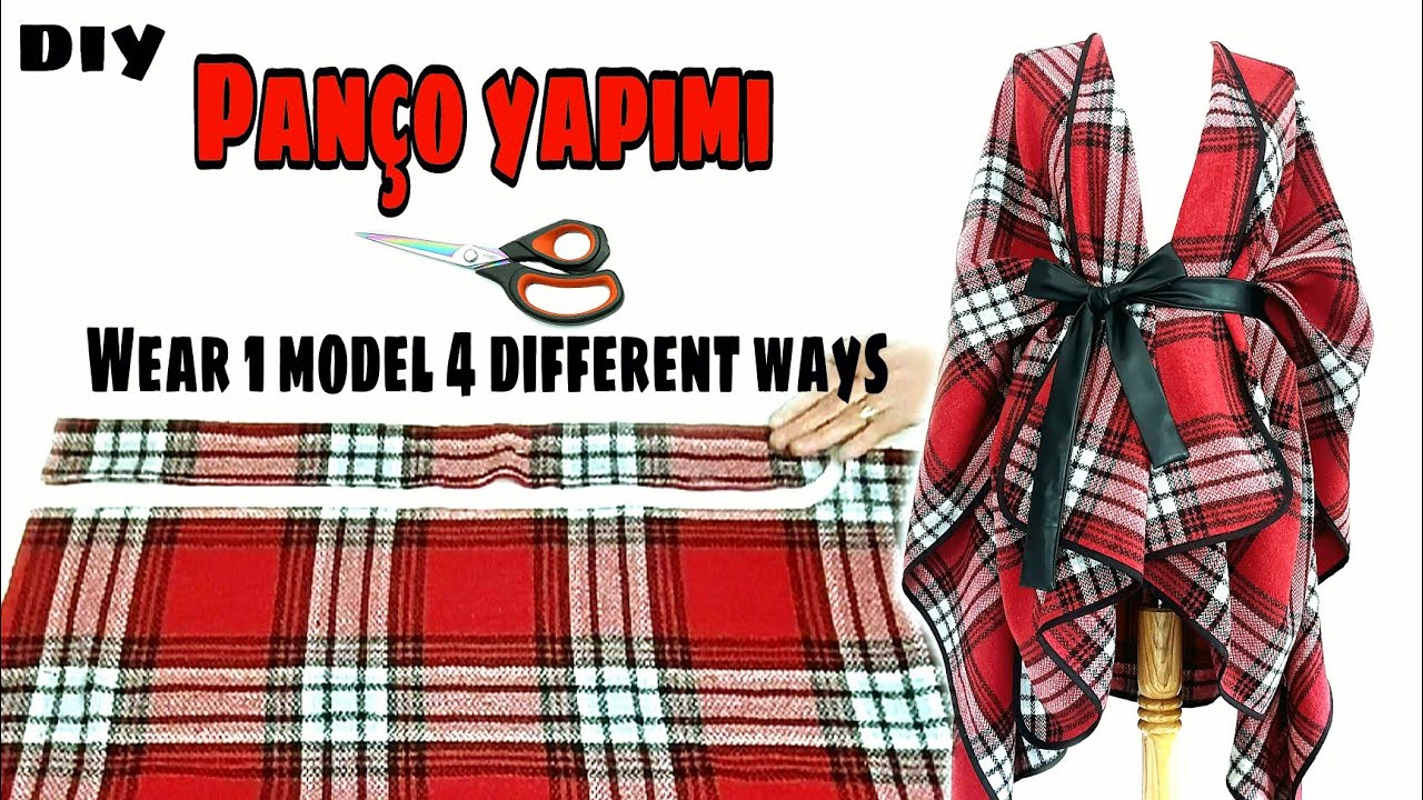 Dıy/Panço Kesimi ve Dikimi  Dikişe yeni başlayanlar için poncho cape shawl making