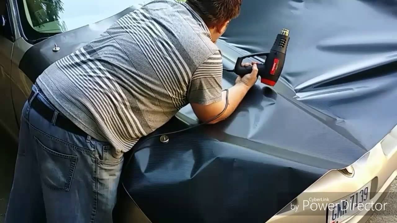 4d carbon fiber vinyl wrap install