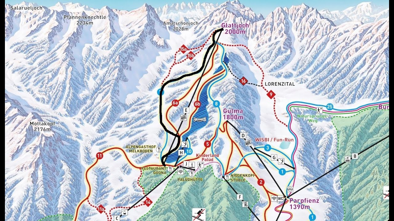 Brandnertal Piste 7 Blue Glattjoch (ski video)